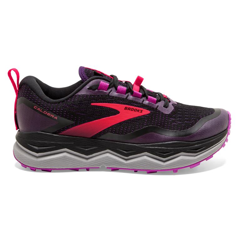 Brooks Women's CALDERA 5 Trail Running Shoes - Black/Fuschia/OrangeRed/Purple - Canada (GQEJU-6052)